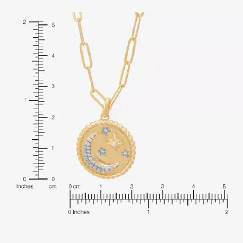 Limited Quantities! Womens Lab Created White Opal 14K Gold Over Silver Moon 22 Inch Pendant Necklace