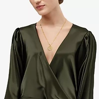 Limited Quantities! Womens Lab Created White Opal 14K Gold Over Silver Moon 22 Inch Pendant Necklace