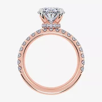 Signature By Modern Bride (G / Vs2-Si1) Womens 6 CT. T.W. Lab Grown White Diamond 14K Gold Oval Side Stone Bridal Set