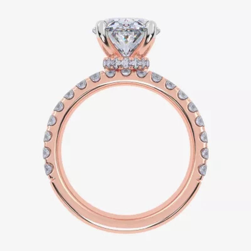 Signature By Modern Bride (G / Vs2-Si1) Womens 4 CT. T.W. Lab Grown White Diamond 14K Gold Oval Side Stone Bridal Set
