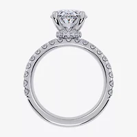 Signature By Modern Bride (G / Vs2-Si1) Womens 6 CT. T.W. Lab Grown White Diamond 14K Gold Oval Side Stone Bridal Set