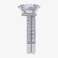 Signature By Modern Bride (G / Vs2-Si1) Womens 6 CT. T.W. Lab Grown White Diamond 14K Gold Oval Side Stone Bridal Set