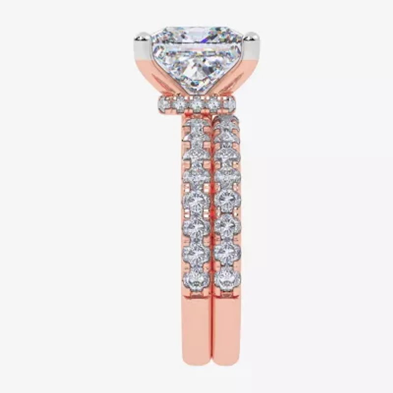 Signature By Modern Bride (G / Vs2-Si1) Womens 4 CT. T.W. Lab Grown White Diamond 14K Gold Side Stone Bridal Set