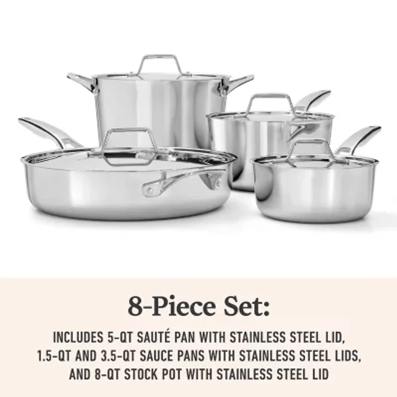Calphalon Premier Stainless Steel 8-pc. Cookware Set
