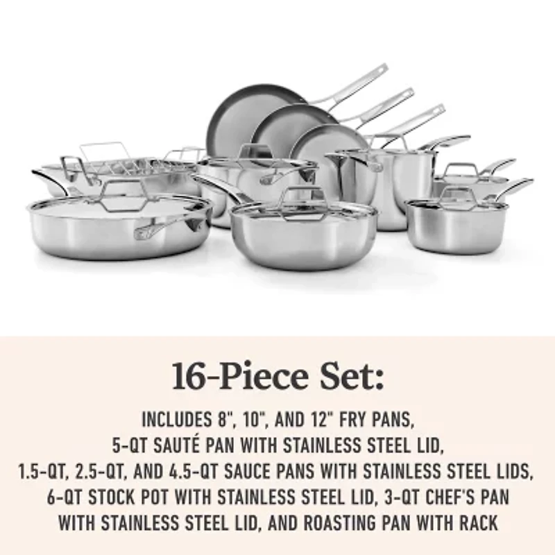 Calphalon Premier Stainless Steel 16-pc. Cookware Set