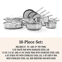 Calphalon Premier Stainless Steel 16-pc. Cookware Set