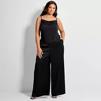 Ashley Graham Women's Plus Shirred Knit Crepe Tank
