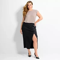 Ashley Graham Women's Plus Knit Bubble Top