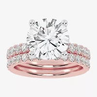 Signature By Modern Bride (G / Vs2-Si1) Womens 6 CT. T.W. Lab Grown White Diamond 14K Gold Round Side Stone Bridal Set