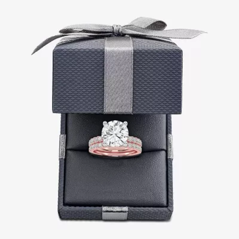 Signature By Modern Bride (G / Vs2-Si1) Womens 6 CT. T.W. Lab Grown White Diamond 14K Gold Round Side Stone Bridal Set