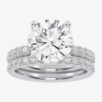 Signature By Modern Bride (G / Vs2-Si1) Womens 6 CT. T.W. Lab Grown White Diamond 14K Gold Round Side Stone Bridal Set