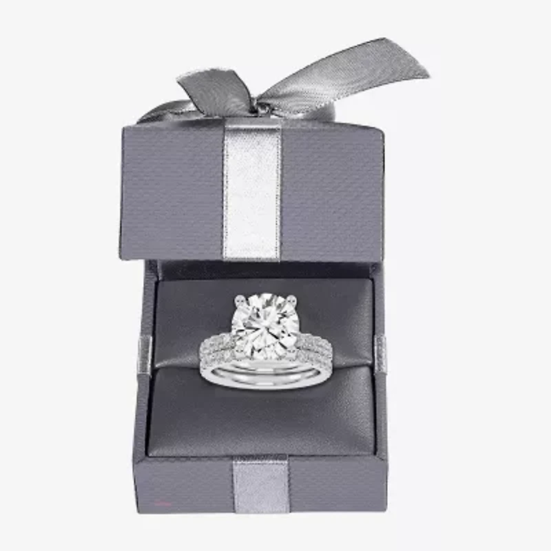Signature By Modern Bride (G / Vs2-Si1) Womens 6 CT. T.W. Lab Grown White Diamond 14K Gold Round Side Stone Bridal Set