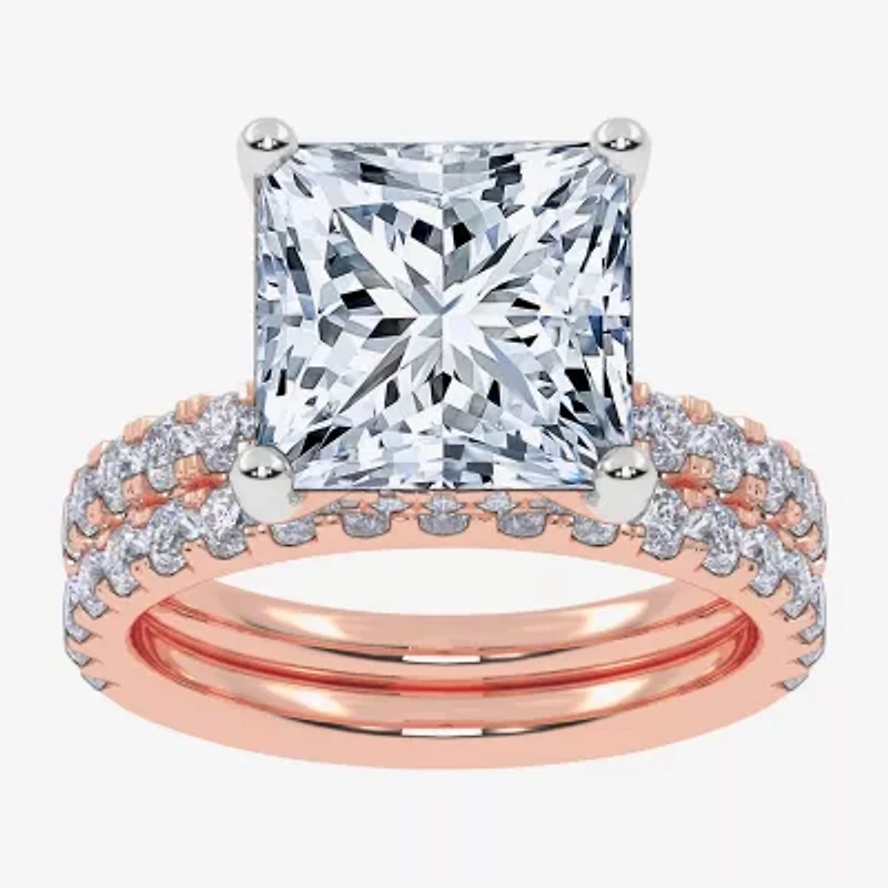 (G / Vs2-Si1) Womens 6 CT. T.W. Lab Grown White Diamond 14K Gold Side Stone Bridal Set