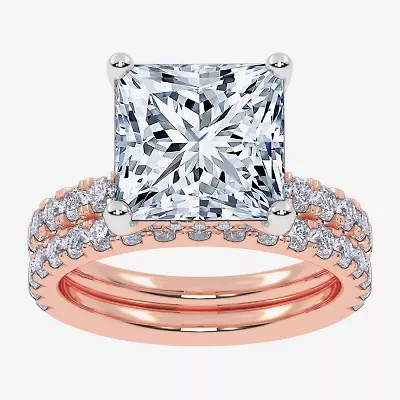 (G / Vs2-Si1) Womens 6 CT. T.W. Lab Grown White Diamond 14K Gold Side Stone Bridal Set