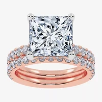 (G / Vs2-Si1) Womens 6 CT. T.W. Lab Grown White Diamond 14K Gold Side Stone Bridal Set