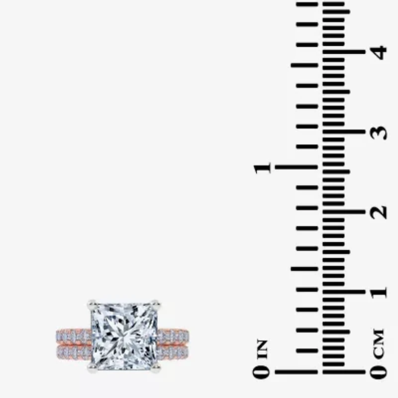 (G / Vs2-Si1) Womens 6 CT. T.W. Lab Grown White Diamond 14K Gold Side Stone Bridal Set