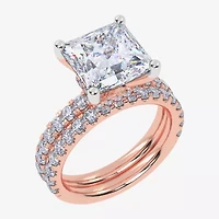 (G / Vs2-Si1) Womens 6 CT. T.W. Lab Grown White Diamond 14K Gold Side Stone Bridal Set