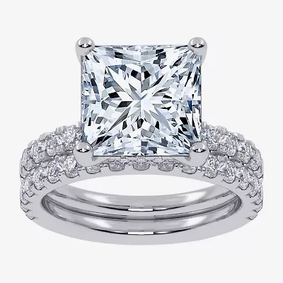(G / Vs2-Si1) Womens 6 CT. T.W. Lab Grown White Diamond 14K Gold Side Stone Bridal Set