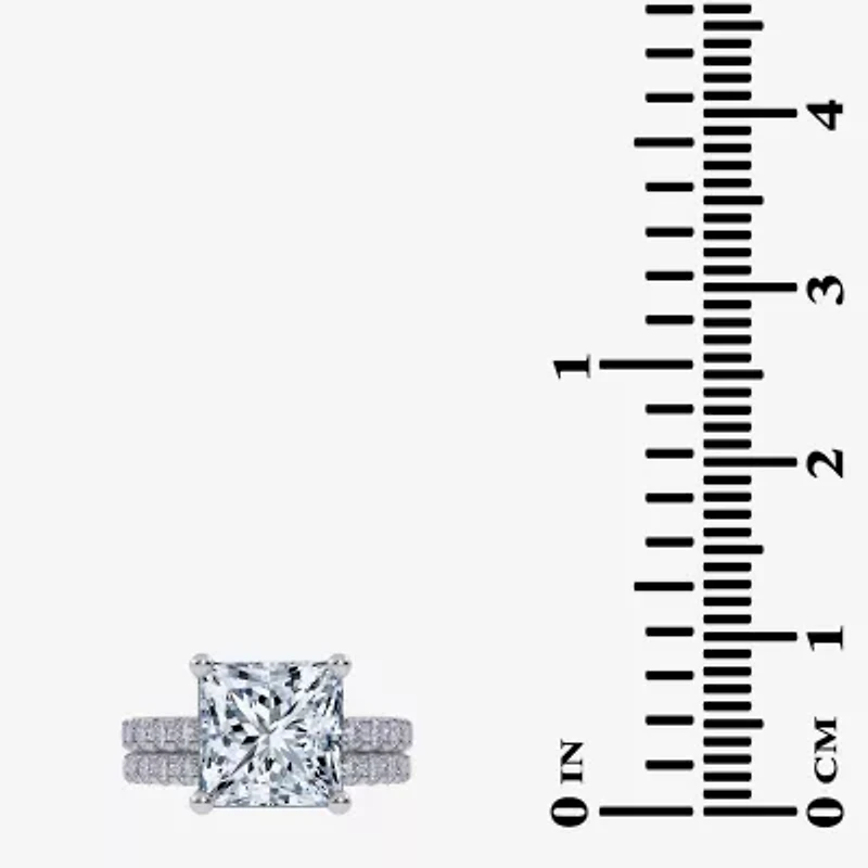 (G / Vs2-Si1) Womens 6 CT. T.W. Lab Grown White Diamond 14K Gold Side Stone Bridal Set