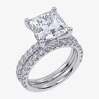 (G / Vs2-Si1) Womens 6 CT. T.W. Lab Grown White Diamond 14K Gold Side Stone Bridal Set