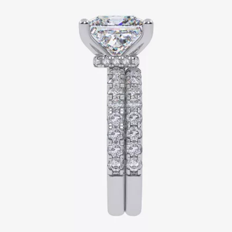 (G / Vs2-Si1) Womens 6 CT. T.W. Lab Grown White Diamond 14K Gold Side Stone Bridal Set