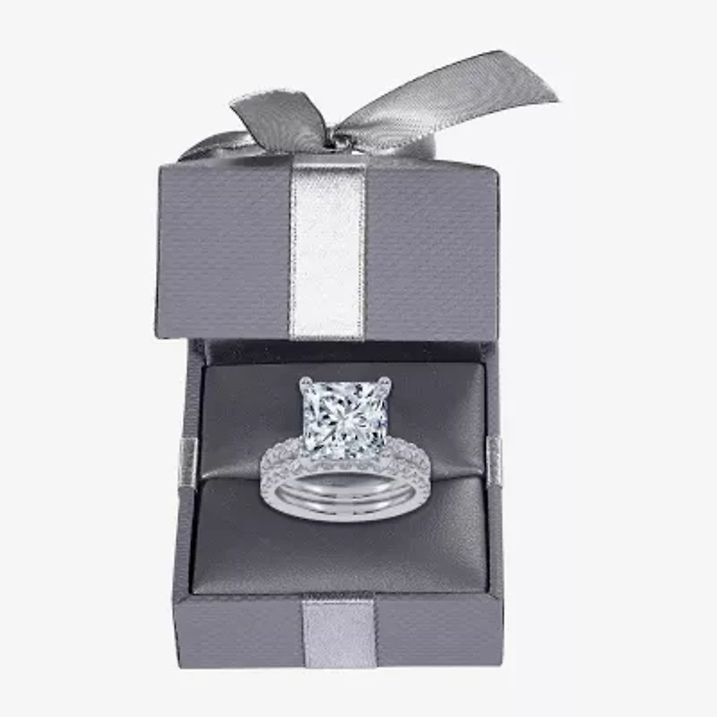 Signature By Modern Bride (G / Vs2-Si1) Womens 4 CT. T.W. Lab Grown White Diamond 14K Gold Side Stone Bridal Set
