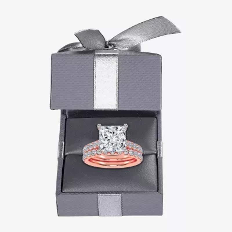 (H-I / SI1-SI2) Signature By Modern Bride Womens 2 1/2 CT. TW. Lab Grown White Diamond 14K Gold Princess Bridal Set