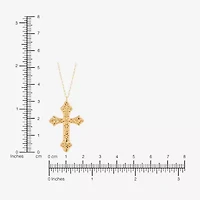 Made in Italy Cross Womens 10K Gold Cross 16 Inch Pendant Necklace