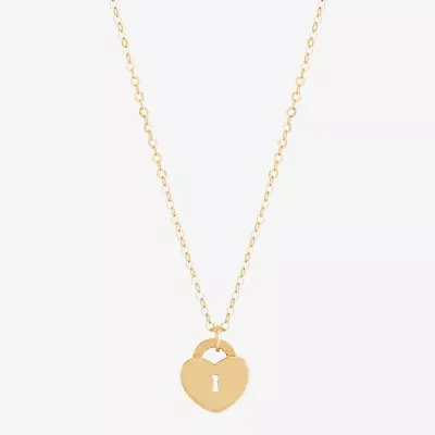 Silver Addiction Womens 10K Gold Heart 18 Inch Pendant Necklace
