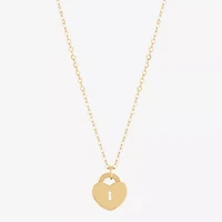 Silver Addiction Womens 10K Gold Heart 18 Inch Pendant Necklace