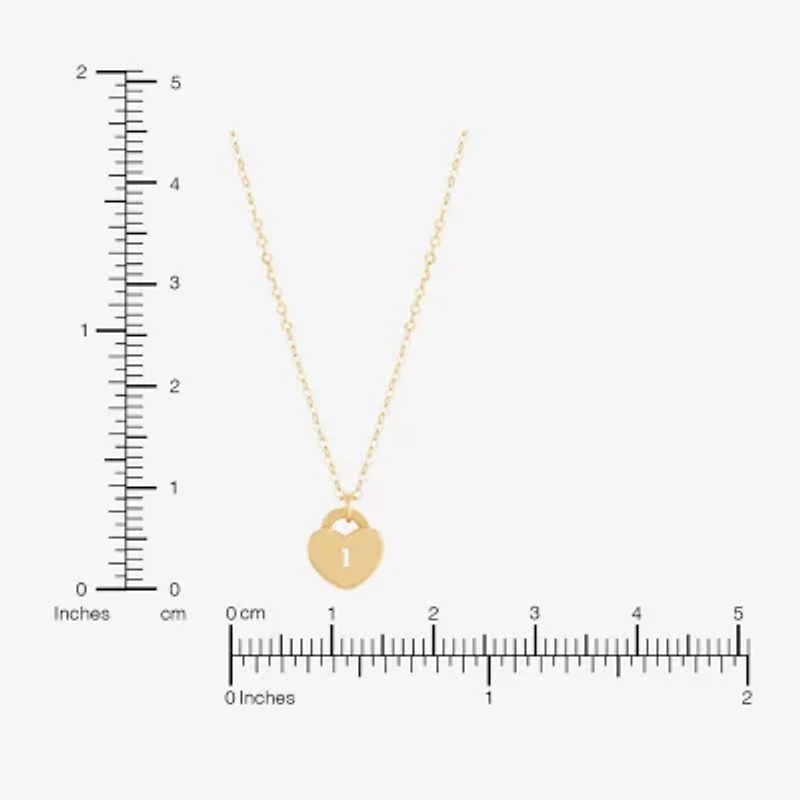 Silver Addiction Womens 10K Gold Heart 18 Inch Pendant Necklace