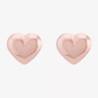 14K Gold 5.5mm Heart Stud Earrings