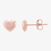 14K Gold 5.5mm Heart Stud Earrings