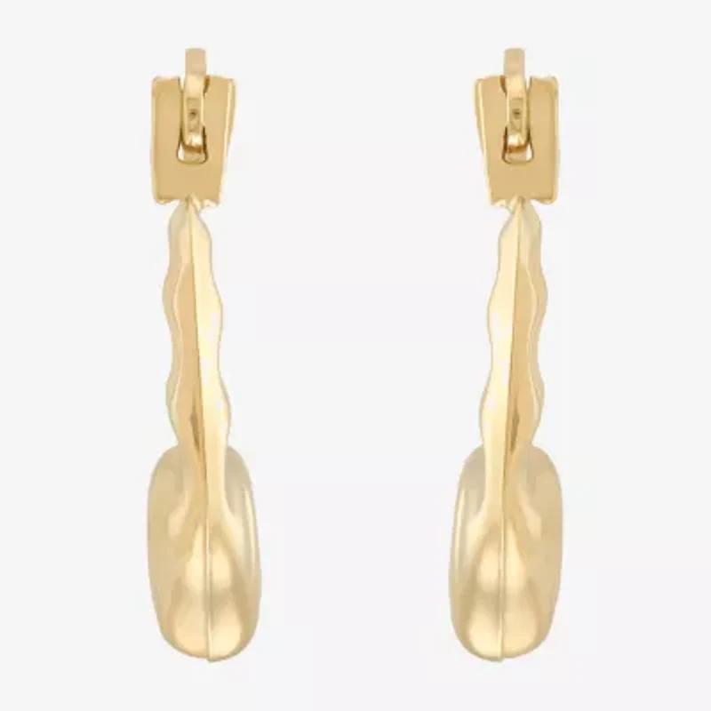 Girls 14K Gold 12.3mm Heart Hoop Earrings