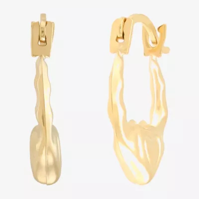 Girls 14K Gold 12.3mm Heart Hoop Earrings