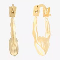 Girls 14K Gold 12.3mm Heart Hoop Earrings