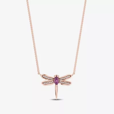 Enchanted Disney Fine Jewelry Womens Diamond Accent Genuine Red Rhodolite 14K Gold 17 1/4 Inch Pendant Necklace