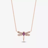 Enchanted Disney Fine Jewelry Womens Diamond Accent Genuine Red Rhodolite 14K Gold 17 1/4 Inch Pendant Necklace