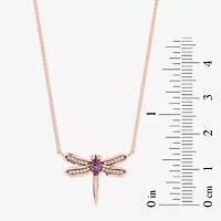 Enchanted Disney Fine Jewelry Womens Diamond Accent Genuine Red Rhodolite 14K Gold 17 1/4 Inch Pendant Necklace