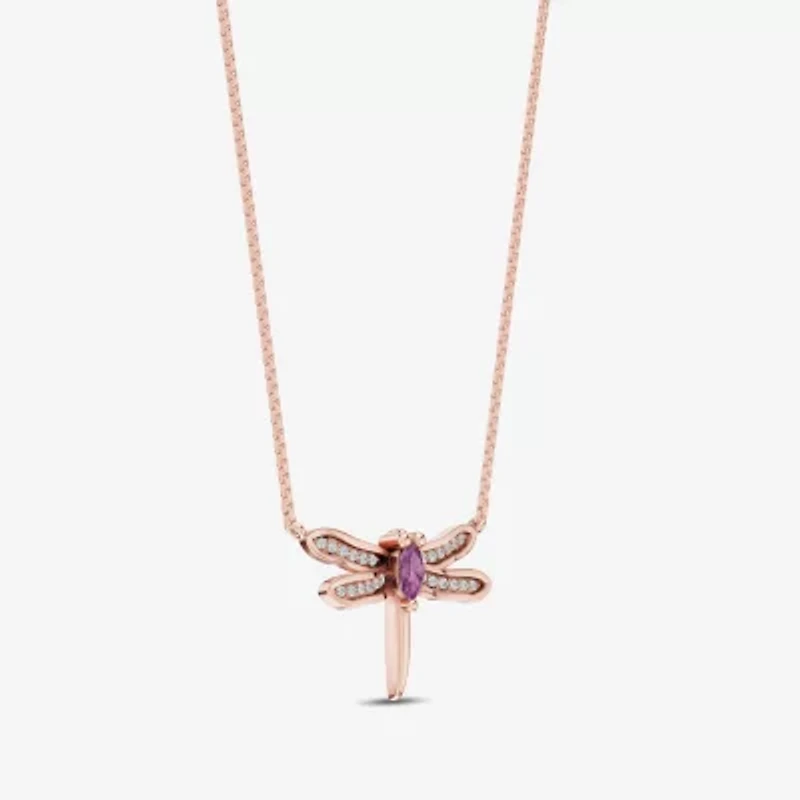 Enchanted Disney Fine Jewelry Womens Diamond Accent Genuine Red Rhodolite 14K Gold 17 1/4 Inch Pendant Necklace