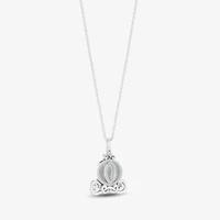 Enchanted Disney Fine Jewelry Womens 1/6 CT. T.W. White Mother Of Pearl Sterling Silver 16 Inch Pendant Necklace
