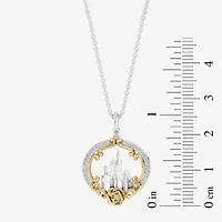 Enchanted Disney Fine Jewelry Womens 1/6 CT. T.W. Natural White Diamond 14K Gold Sterling Silver 16 Inch Pendant Necklace