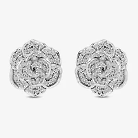 Enchanted Disney Fine Jewelry 1/2 CT. T.W. Natural White Diamond 14K Gold 16.8mm Flower Cinderella Princess Stud Earrings