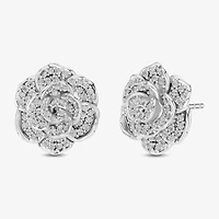 Enchanted Disney Fine Jewelry 1/2 CT. T.W. Natural White Diamond 14K Gold 16.8mm Flower Cinderella Princess Stud Earrings