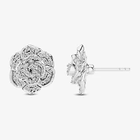 Enchanted Disney Fine Jewelry 1/2 CT. T.W. Natural White Diamond 14K Gold 16.8mm Flower Cinderella Princess Stud Earrings