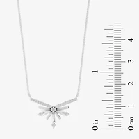 Enchanted Disney Fine Jewelry Womens 1/10 CT. T.W. Natural White Diamond Sterling Silver 18 Inch Pendant Necklace