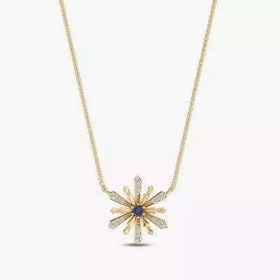 Enchanted Disney Fine Jewelry Womens 1/10 CT. T.W. Genuine Blue Aquamarine Sterling Silver 17 1/2 Inch Pendant Necklace