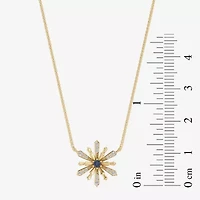 Enchanted Disney Fine Jewelry Womens 1/10 CT. T.W. Genuine Blue Aquamarine Sterling Silver 17 1/2 Inch Pendant Necklace