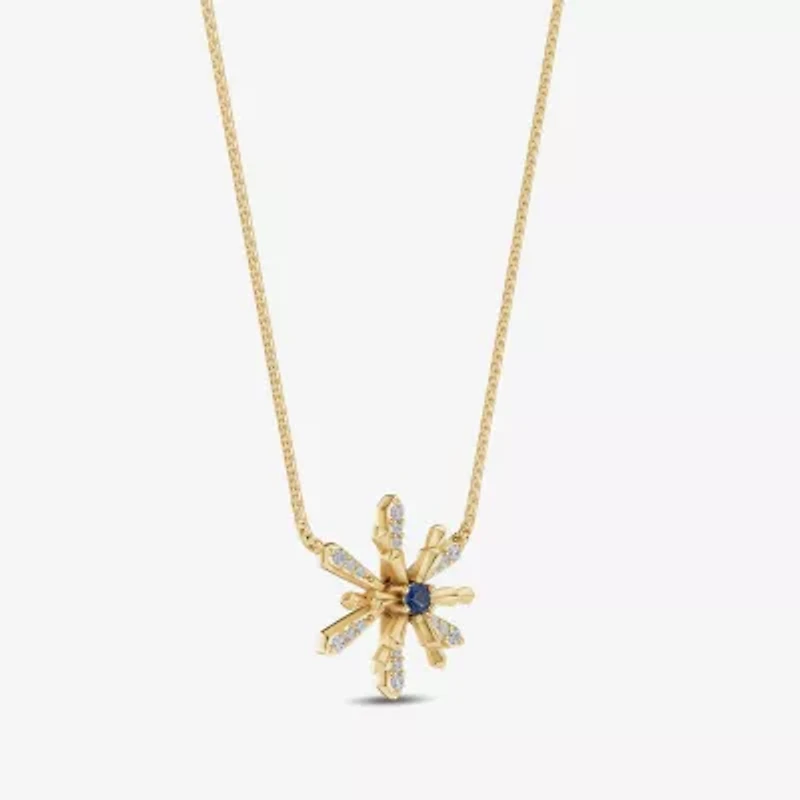 Enchanted Disney Fine Jewelry Womens 1/10 CT. T.W. Genuine Blue Aquamarine Sterling Silver 17 1/2 Inch Pendant Necklace