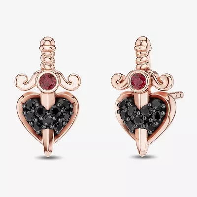 Enchanted Disney Fine Jewelry 1/8 CT. T.W. Genuine Red Garnet 10K Gold 12.6mm Evil Queen Stud Earrings
